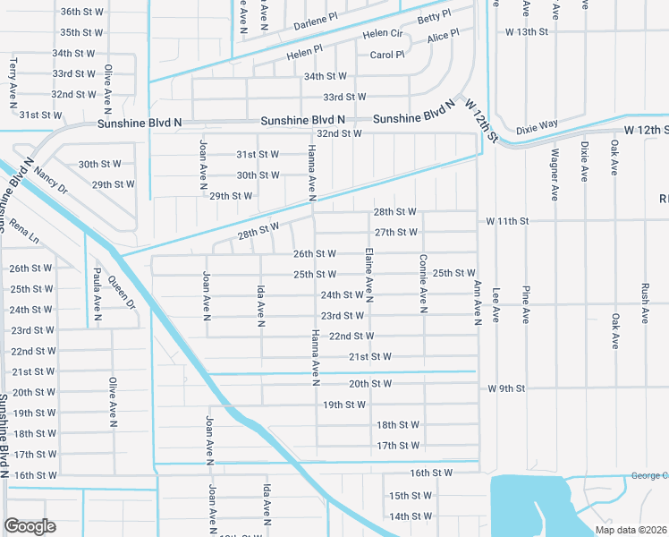 map of restaurants, bars, coffee shops, grocery stores, and more near 2716 25th Street West in Lehigh Acres