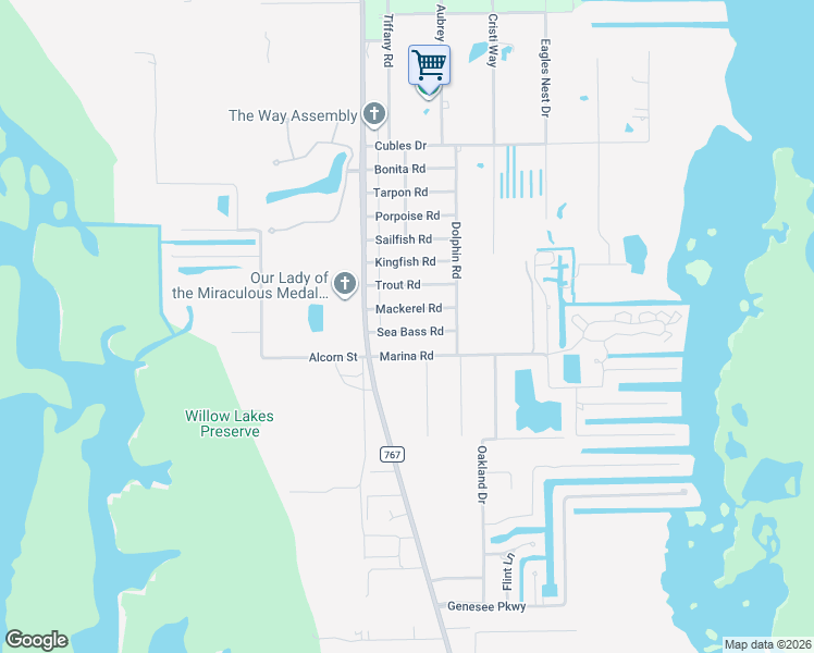 map of restaurants, bars, coffee shops, grocery stores, and more near 5888 Sea Bass Road in Bokeelia