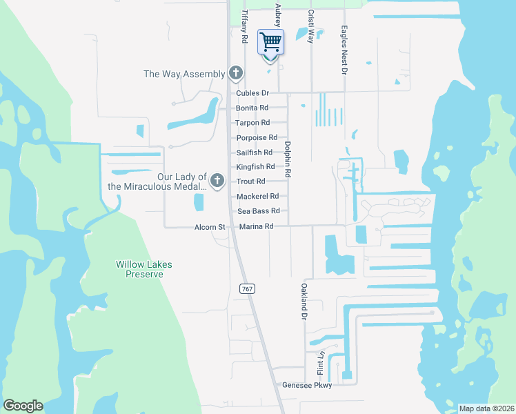 map of restaurants, bars, coffee shops, grocery stores, and more near 5888 Sea Bass Road in Bokeelia