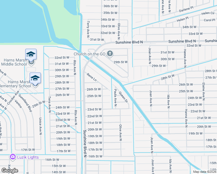 map of restaurants, bars, coffee shops, grocery stores, and more near 2602 Rena Lane in Lehigh Acres