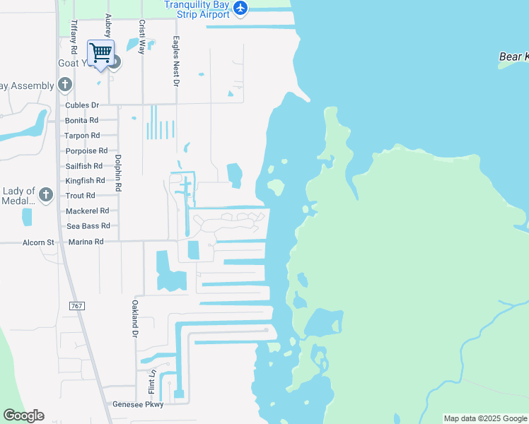 map of restaurants, bars, coffee shops, grocery stores, and more near 5361 Blue Crab Circle in Bokeelia
