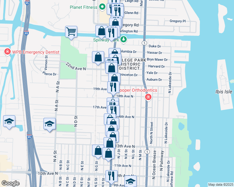 map of restaurants, bars, coffee shops, grocery stores, and more near 1732 State Highway 805 in Lake Worth