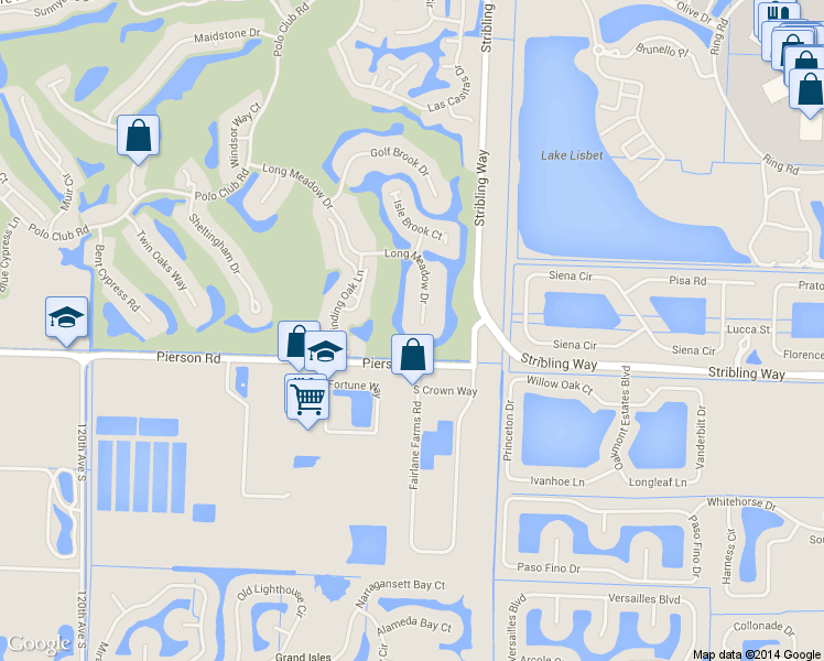 map of restaurants, bars, coffee shops, grocery stores, and more near 2891 Long Meadow Dr in Wellington