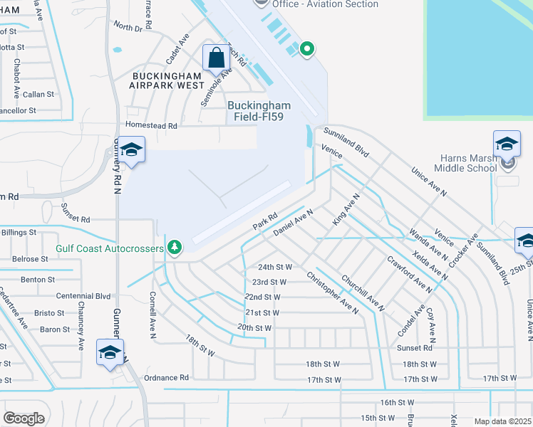 map of restaurants, bars, coffee shops, grocery stores, and more near 2409 Daniel Avenue North in Lehigh Acres
