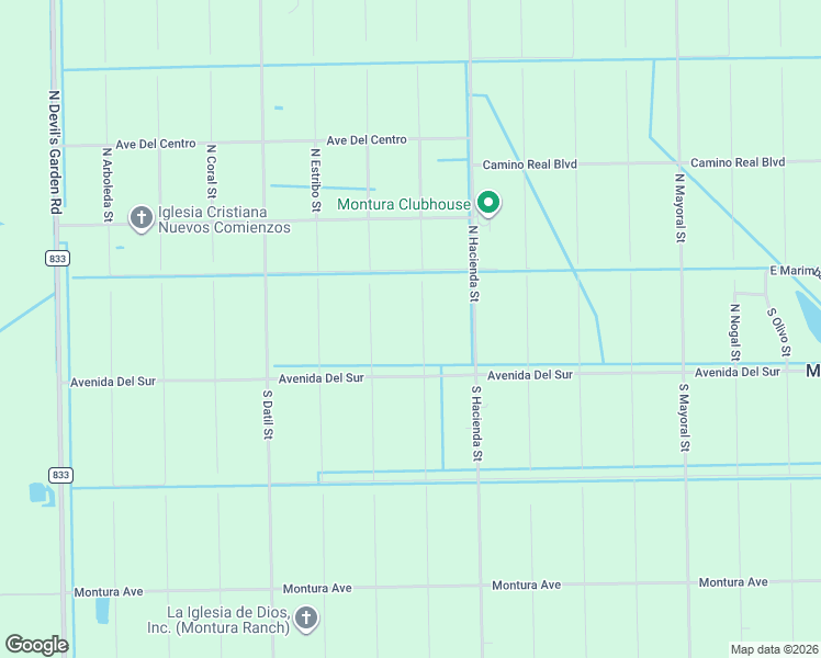 map of restaurants, bars, coffee shops, grocery stores, and more near 140 North Granja Street in Clewiston