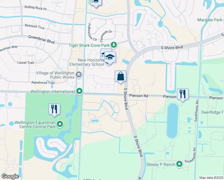 map of restaurants, bars, coffee shops, grocery stores, and more near 2945 Dovedale Court in Wellington