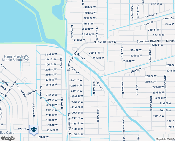 map of restaurants, bars, coffee shops, grocery stores, and more near 2608 Queen Drive in Lehigh Acres