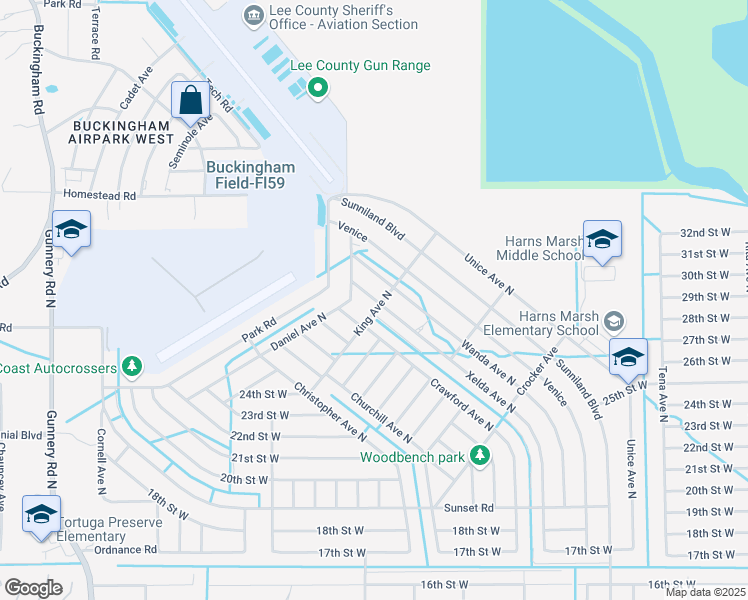 map of restaurants, bars, coffee shops, grocery stores, and more near 2403 Xelda Avenue North in Lehigh Acres