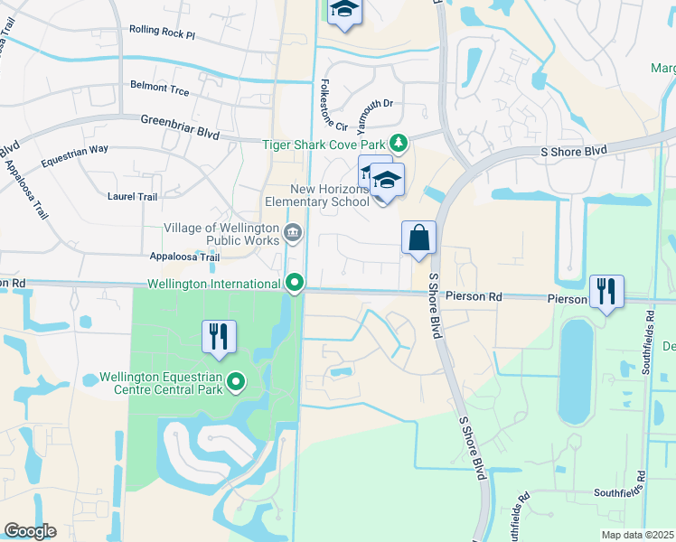 map of restaurants, bars, coffee shops, grocery stores, and more near 2945 Wareham Court in Wellington