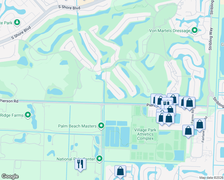 map of restaurants, bars, coffee shops, grocery stores, and more near 2921 Bent Cypress Rd in Wellington