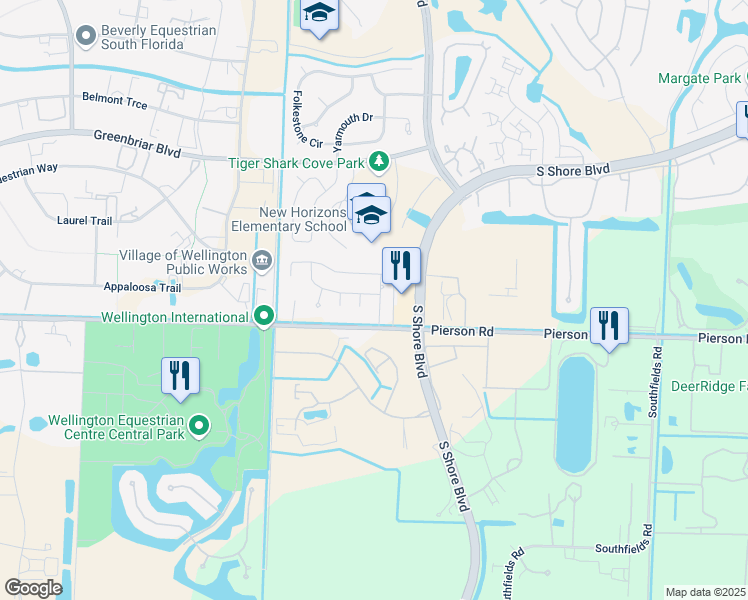map of restaurants, bars, coffee shops, grocery stores, and more near 2945 Dovedale Court in Wellington