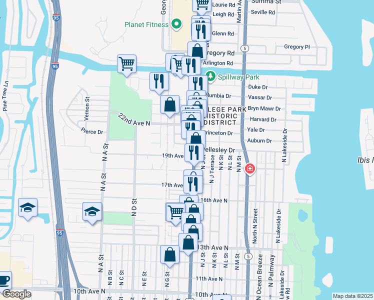 map of restaurants, bars, coffee shops, grocery stores, and more near 1832 State Highway 805 in Lake Worth