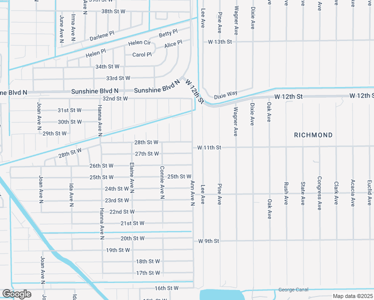 map of restaurants, bars, coffee shops, grocery stores, and more near 2700 Ann Avenue North in Lehigh Acres