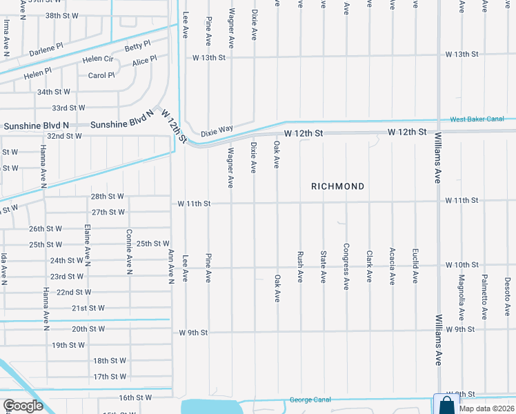 map of restaurants, bars, coffee shops, grocery stores, and more near 1021 Dixie Avenue in Lehigh Acres