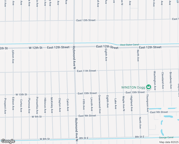 map of restaurants, bars, coffee shops, grocery stores, and more near 506 East 11th Street in Lehigh Acres