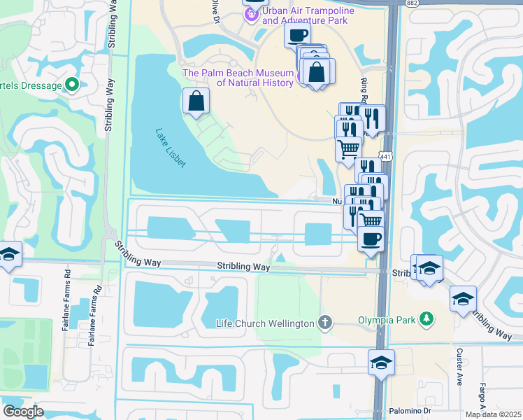 map of restaurants, bars, coffee shops, grocery stores, and more near Pisa Road in Wellington