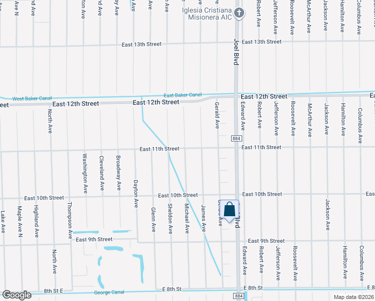 map of restaurants, bars, coffee shops, grocery stores, and more near 1905 East 11th Street in Lehigh Acres