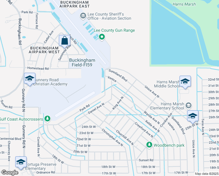 map of restaurants, bars, coffee shops, grocery stores, and more near 2517 Daniel Avenue North in Lehigh Acres