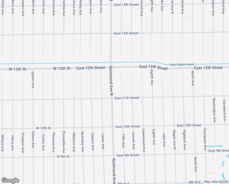 map of restaurants, bars, coffee shops, grocery stores, and more near 1104 Richmond Avenue North in Lehigh Acres
