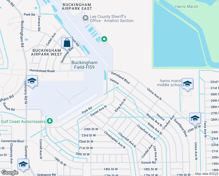 map of restaurants, bars, coffee shops, grocery stores, and more near 2517 Daniel Avenue North in Lehigh Acres