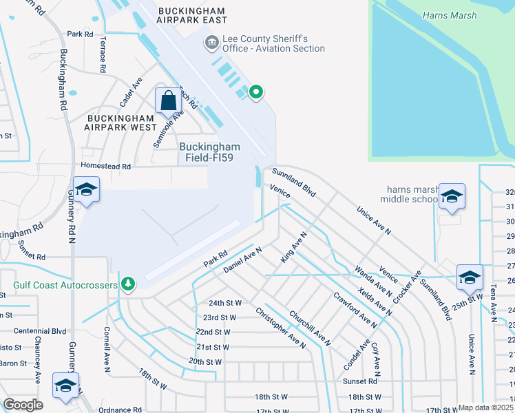 map of restaurants, bars, coffee shops, grocery stores, and more near 2513/15 Park Road in Lehigh Acres