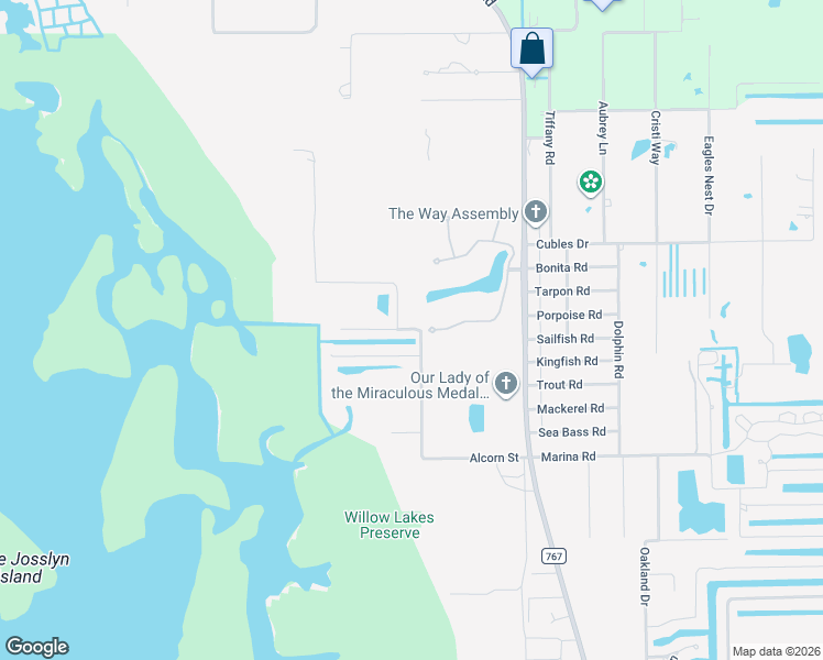 map of restaurants, bars, coffee shops, grocery stores, and more near 12321 Harry Street in Bokeelia