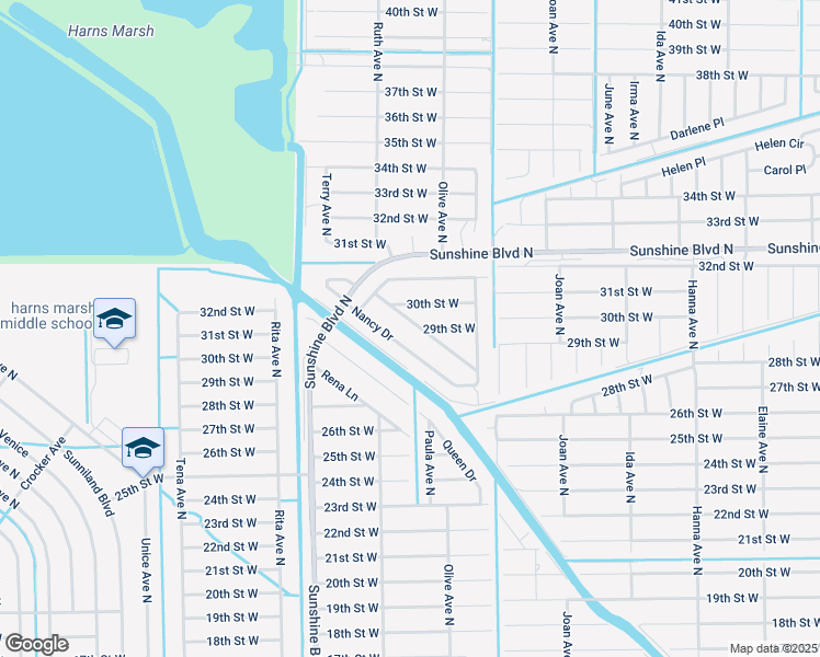 map of restaurants, bars, coffee shops, grocery stores, and more near 2903 Nadine Lane in Lehigh Acres