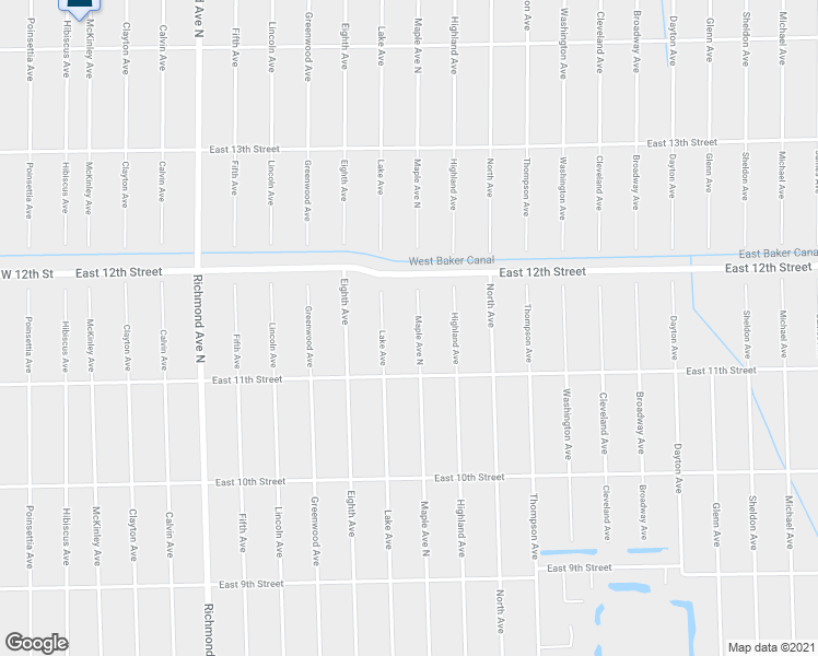map of restaurants, bars, coffee shops, grocery stores, and more near 1111 Maple Avenue North in Lehigh Acres