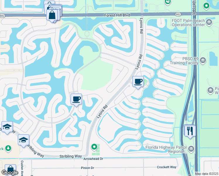 map of restaurants, bars, coffee shops, grocery stores, and more near 9075 Dupont Place in Wellington