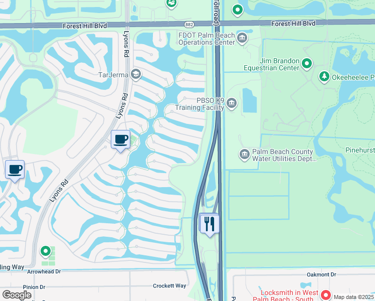 map of restaurants, bars, coffee shops, grocery stores, and more near 8069 Nevis Place in Wellington