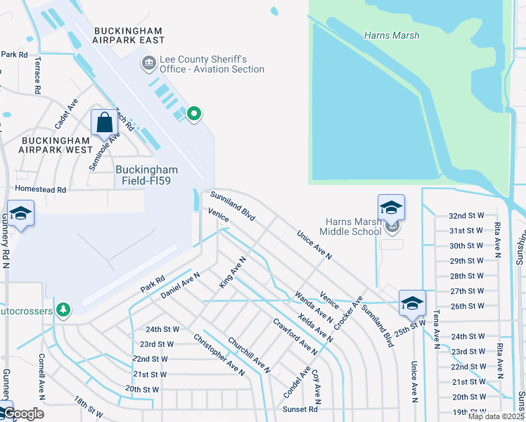 map of restaurants, bars, coffee shops, grocery stores, and more near 2113 Homestead Road in Lehigh Acres