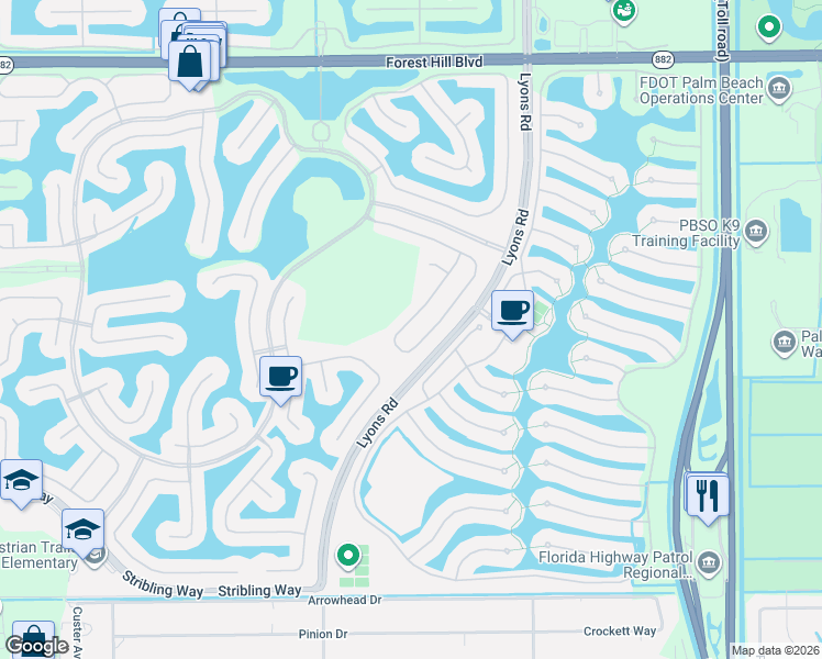map of restaurants, bars, coffee shops, grocery stores, and more near 9075 Dupont Place in Wellington