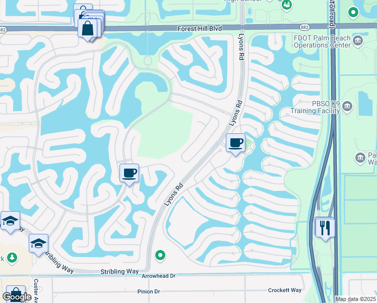 map of restaurants, bars, coffee shops, grocery stores, and more near 9070 Dupont Place in Wellington