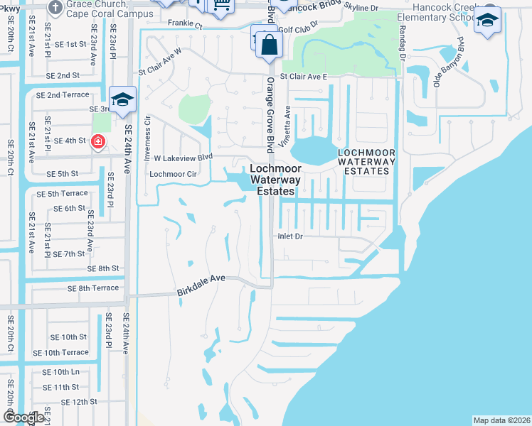 map of restaurants, bars, coffee shops, grocery stores, and more near 4351 Orange Grove Boulevard in North Fort Myers