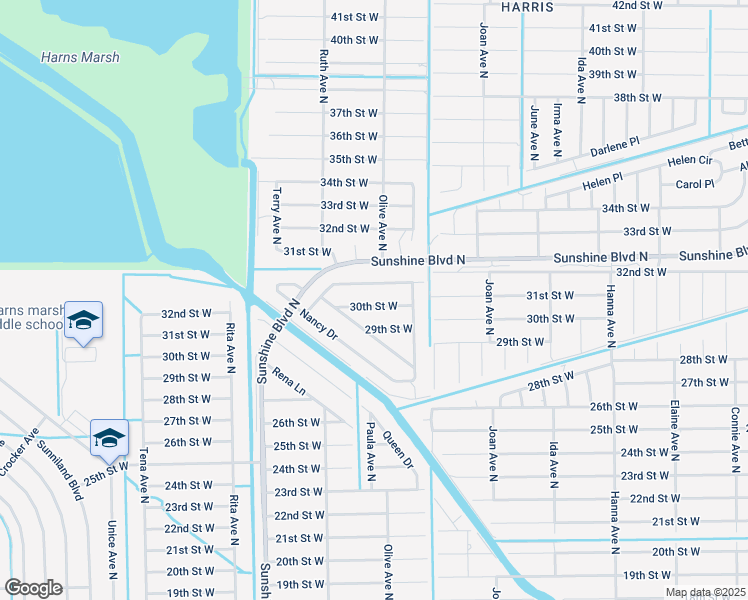 map of restaurants, bars, coffee shops, grocery stores, and more near 3214 30th Street West in Lehigh Acres
