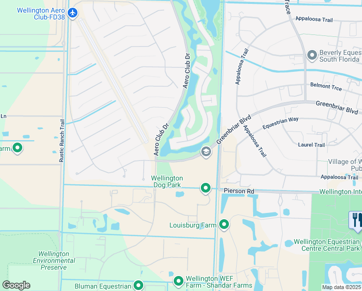 map of restaurants, bars, coffee shops, grocery stores, and more near 2650 Country Golf Drive in Wellington
