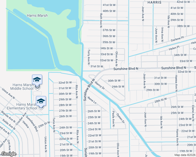 map of restaurants, bars, coffee shops, grocery stores, and more near 3240 31st St W in Lehigh Acres