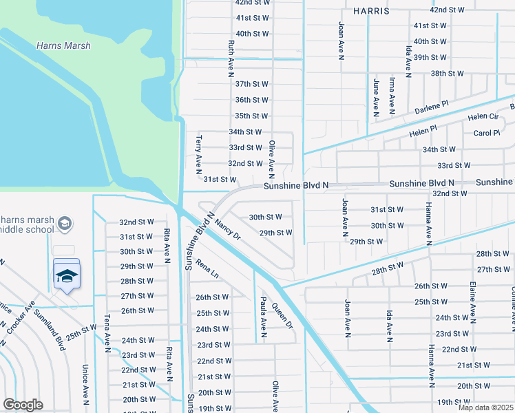map of restaurants, bars, coffee shops, grocery stores, and more near 3226 30th Street West in Lehigh Acres