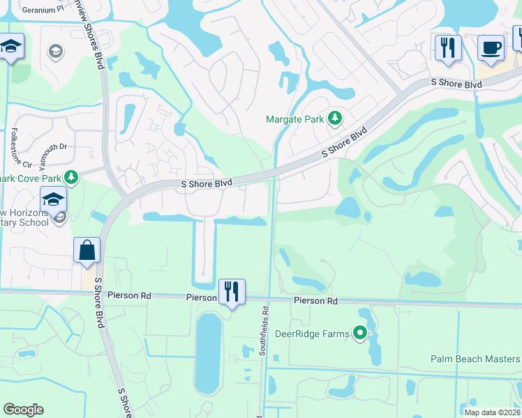 map of restaurants, bars, coffee shops, grocery stores, and more near 2700 Hurlingham Drive in Wellington