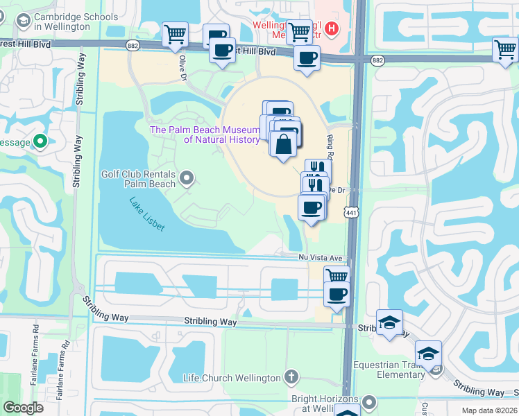 map of restaurants, bars, coffee shops, grocery stores, and more near Ring Road in Wellington