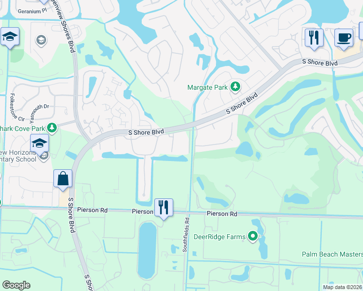 map of restaurants, bars, coffee shops, grocery stores, and more near 13224 Polo Club Road in Wellington