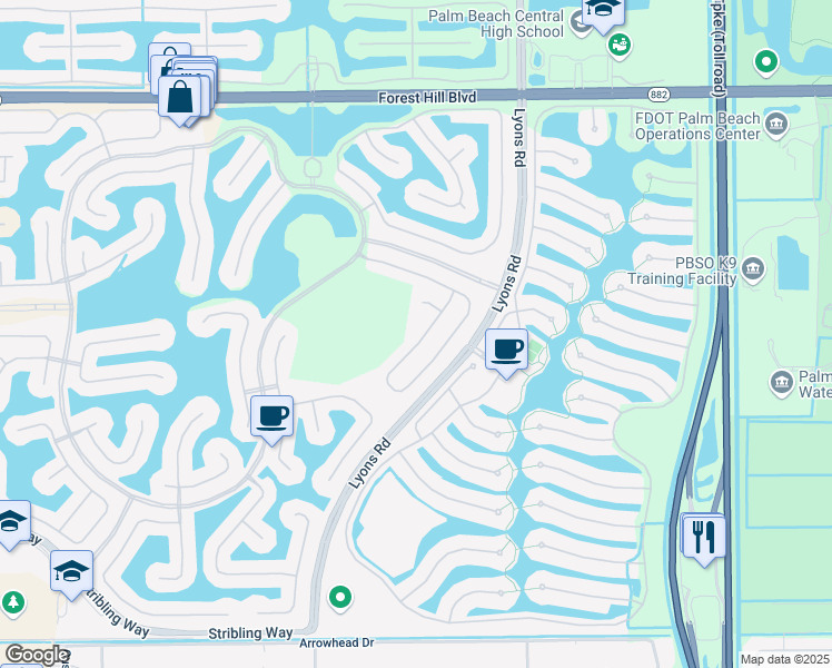 map of restaurants, bars, coffee shops, grocery stores, and more near 9045 Dupont Place in Wellington