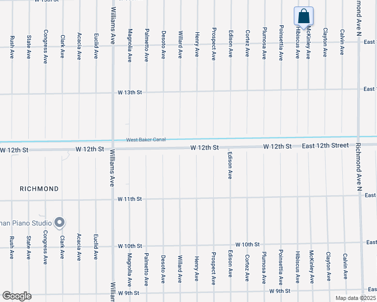 map of restaurants, bars, coffee shops, grocery stores, and more near 612 West 12th Street in Lehigh Acres