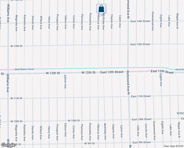 map of restaurants, bars, coffee shops, grocery stores, and more near 1921 West 12th Street in Lehigh Acres