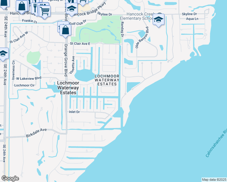 map of restaurants, bars, coffee shops, grocery stores, and more near 1684 Lakeside Terrace in North Fort Myers