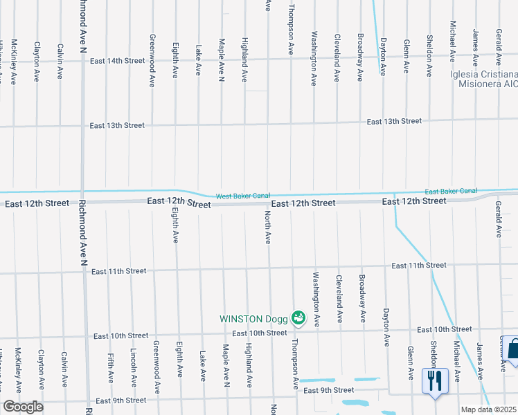 map of restaurants, bars, coffee shops, grocery stores, and more near 1108 East 12th Street in Lehigh Acres