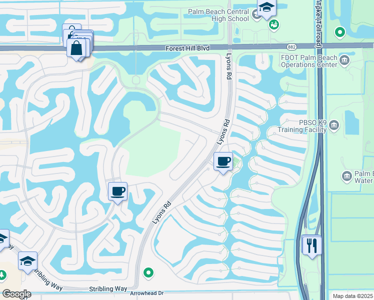 map of restaurants, bars, coffee shops, grocery stores, and more near 9045 Dupont Place in Wellington