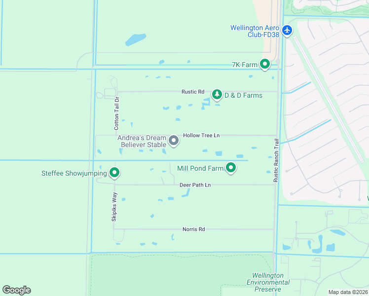 map of restaurants, bars, coffee shops, grocery stores, and more near 16452 Hollow Tree Lane in Wellington