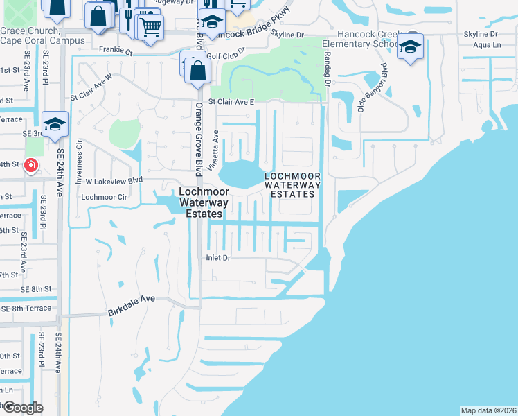 map of restaurants, bars, coffee shops, grocery stores, and more near 4425 North Gulf Circle in North Fort Myers