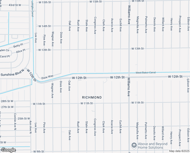 map of restaurants, bars, coffee shops, grocery stores, and more near 1418 West 12th Street in Lehigh Acres